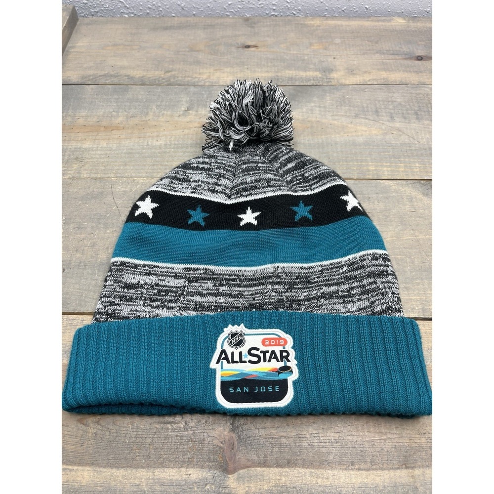 San Jose Sharks 2019 All-Star Game Fanatics Winter Hat men's OSFA Pom Pom star